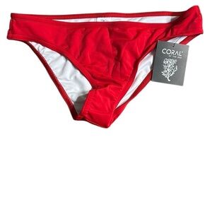 CORAL Red Bikini Bottom NWT  REG 85$, coastal ,resort wear, new condition